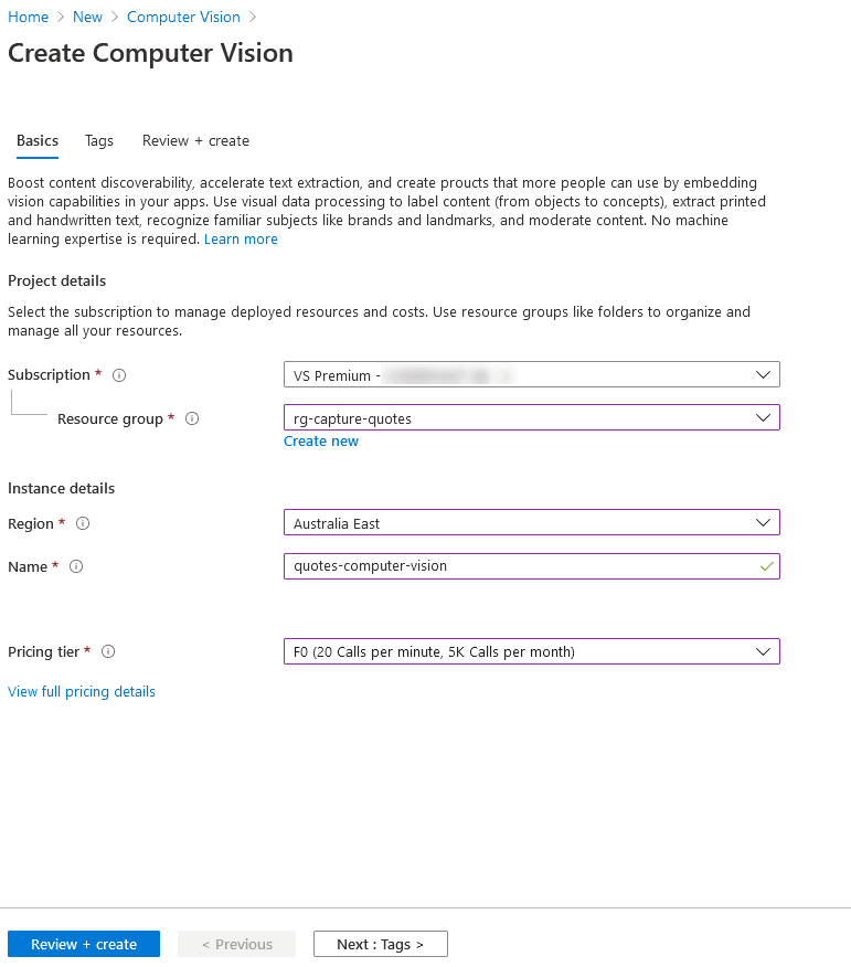 ComputerVisionCreateResource